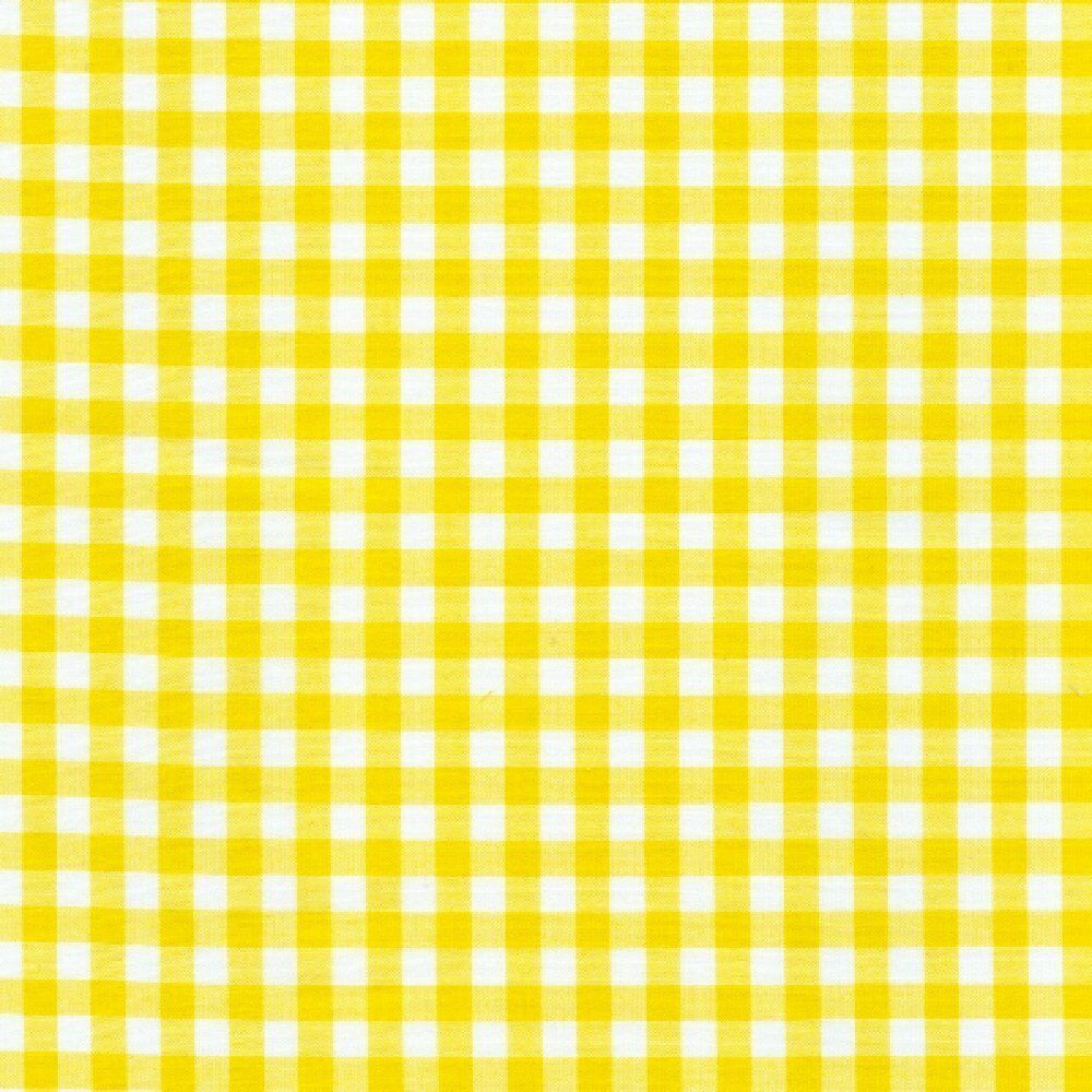 54" Yellow Gingham Vinyl with Felt Back - By The Yard