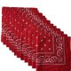 (image for) Red Paisley Bandanas 100% Cotton 12PK - Traditional