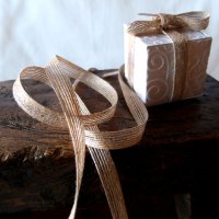 (image for) 3/8" Wide Natural Burlap Ribbon - 25 Yards (serged)