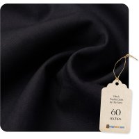 (image for) 60" Black Cotton Poplin By The Yard