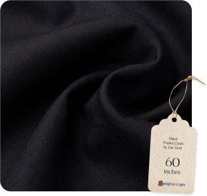 (image for) 60" Black Cotton Poplin By The Yard
