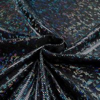 (image for) 60" Black Shattered Glass Hologram Fabric 50 Yard Roll, Spandex 4-Way Stretch