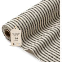 (image for) 44/45" Black Woven Ticking Fabric By The Yard