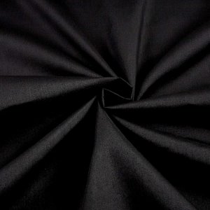(image for) Wholesale Black Broadcloth Fabric By The Roll - 60" Wide 80/20 Poly Cotton Blend, 60 Yards