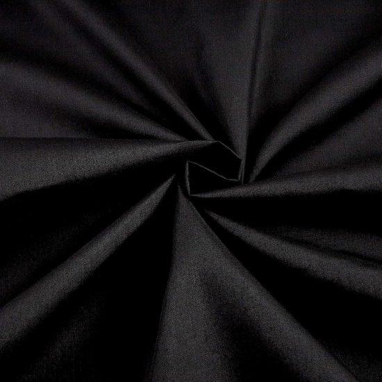 (image for) Wholesale Black Broadcloth Fabric By The Roll - 60" Wide 80/20 Poly Cotton Blend, 60 Yards