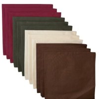 (image for) USA Made Solid 3 Coco, 3 Natural, 3 Olive, 3 Wine Bandanas 12 Pack 22" x 22" Cotton