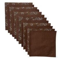(image for) USA Made Paisley & Solid Cocoa Bandanas 12 Pk 22" 100% Cotton