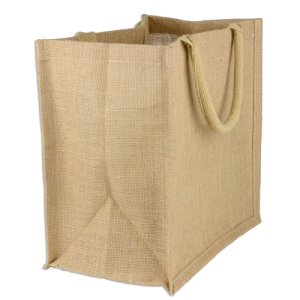 (image for) 9 x 11 x 4 Jute Shopping Tote Bag Euro Style