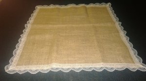(image for) Burlap Square with Ivory Lace