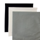 (image for) USA Made Solid Color Bandanas 3Pk 100% Cotton - Silver, White, Black 22" x 22"