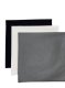 (image for) USA Made Solid Color Bandanas 3Pk 100% Cotton - Charcoal, White, Black 22" x 22"