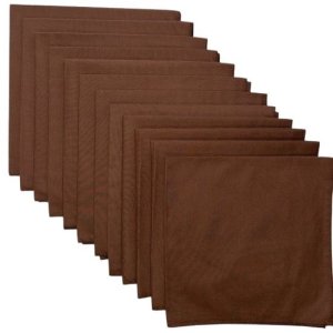 (image for) Made in the USA Solid Cocoa Bandanas 12 Pk, 22" x 22" Cotton