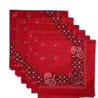 (image for) Red Paisley Bandanas (6 Pack) 22" x 22" 100% Cotton