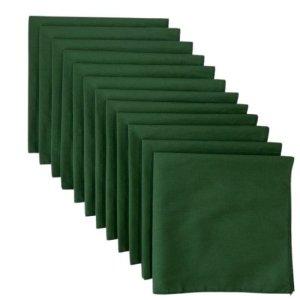 (image for) Made in the USA Solid Forest Green Bandanas 12 Pk, 22" x 22" Cotton