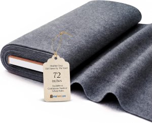 (image for) 72" Heather Grey Felt Fabric By The Yard - 100% Polyester