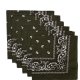 (image for) Hunter Green Paisley Bandanas (6 Pack) 22" x 22" 100% Cotton