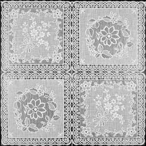 (image for) White Vinyl Lace with Lining - Per Yard (no felt back) 54" Wide
