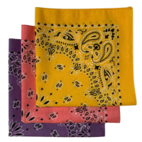 (image for) Lavender, Strawberry, Lemon USA Made Paisley Bandanas (3 Pk) 22"