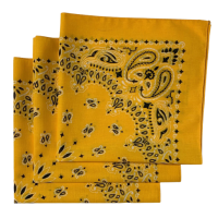 (image for) Lemon Paisley Bandanas - Made In The USA (3 Pk) 22" x 22"