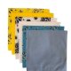 (image for) USA Made Paisley&Solid White, L Blue, Yellow 6pk 22" 100%Cotton