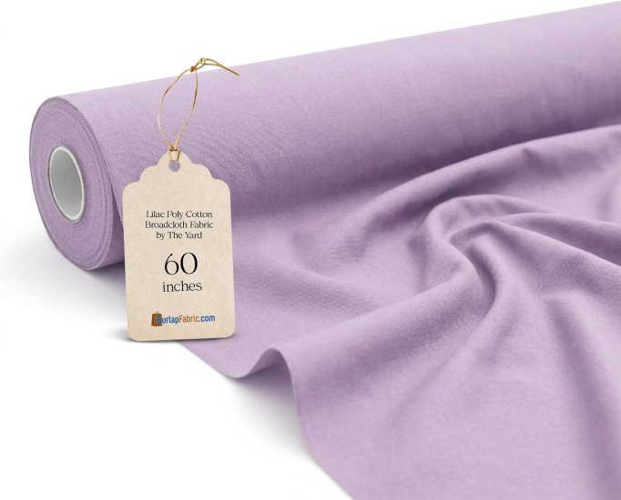 (image for) Wholesale Lilac Broadcloth Fabric By The Roll - 60" Wide 80/20 Poly Cotton Blend, 60 Yards