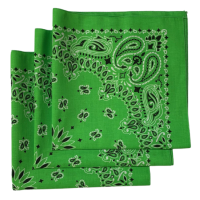 (image for) Lime Paisley Bandanas - Made In The USA (3 Pk) 22" x 22"