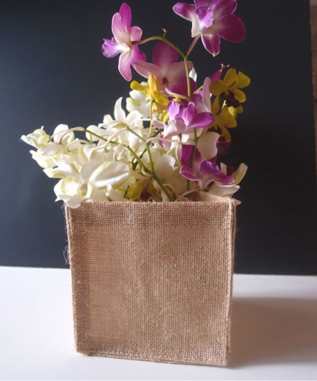 (image for) 5" x 5" x 5" Burlap Vase Holder (12 Pk)