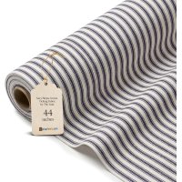(image for) 44/45" Navy Woven Ticking Fabric By The Yard