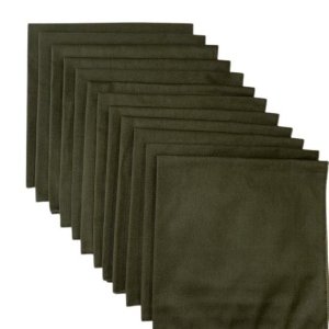 (image for) Made in the USA Solid Olive Bandanas 12 Pk, 22" x 22" Cotton