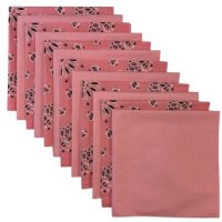 (image for) USA Made Paisley & Solid Pink Bandanas 12 Pk 22" 100% Cotton