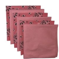 (image for) USA Made Paisley & Solid Pink Bandanas 6 Pk 22" 100% Cotton