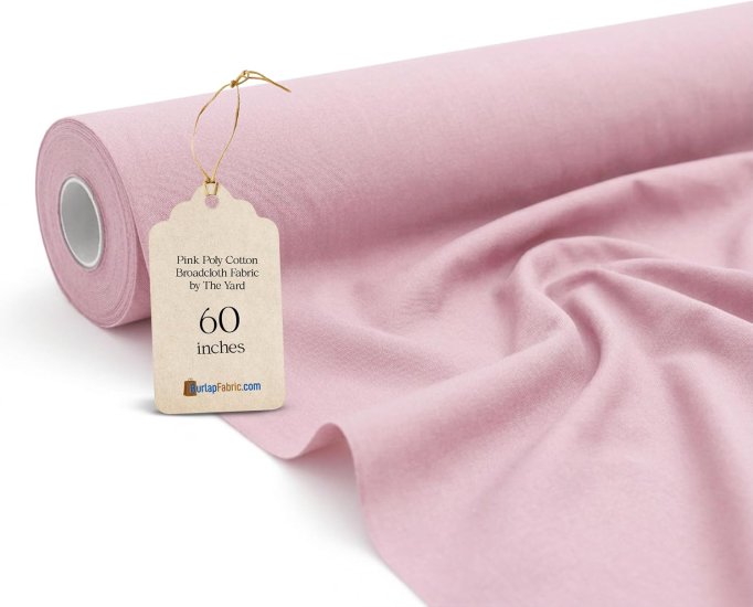 (image for) Wholesale Pink Broadcloth Fabric By The Roll - 60" Wide 80/20 Poly Cotton Blend, 60 Yards