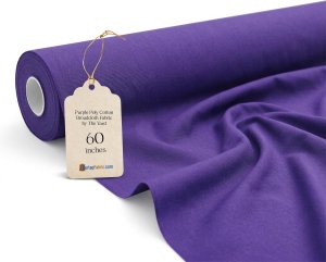 (image for) Wholesale Purple Broadcloth Fabric By The Roll - 60" Wide 80/20 Poly-Cotton Blend, 60 Yards