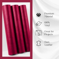 (image for) 54" Raspberry Leather-like Upholstery Vinyl - 30 Yard Roll