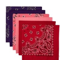 (image for) USA Made Paisley & Solid Purple, Pink, Red 6 PK 22" 100% Cotton