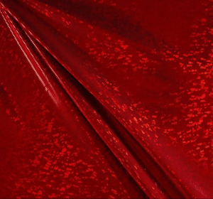 (image for) 60" Red Shattered Glass Hologram Fabric 50 Yard Roll, Spandex 4-Way Stretch