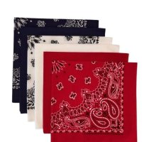(image for) USA Made Paisley & Solid White, Navy, Red 6 PK 22" 100% Cotton