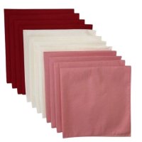 (image for) USA Made Solid 4 Red, 4 White, 4 Pink Bandanas 12 Pack 22" x 22" Cotton