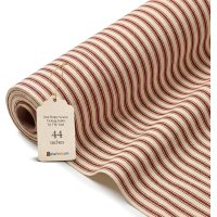 (image for) 44/45" Red Woven Ticking Fabric By The Yard