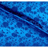 (image for) 60" Royal Blue Jacquard Satin Fabric Per Yard 100% Polyester