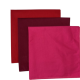 (image for) USA Made Solid Color Bandanas 3Pk 100% Cotton - Red, Wine, Hot Pink 22" x 22"