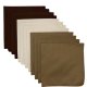 (image for) USA Made Solid 4 Sand, 4 Natural, 4 Cocoa Bandanas 12 Pack 22" x 22" Cotton
