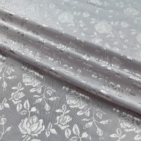 (image for) 60" Silver Jacquard Satin Fabric Per Yard - 100% Polyester