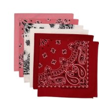 (image for) USA Made Paisley & Solid White, Pink, Red 6 PK 22" 100% Cotton