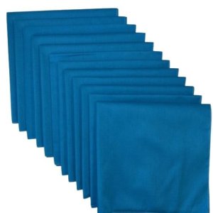 (image for) Made in the USA Solid Turquoise Bandanas 12 Pk, 22" x 22" Cotton