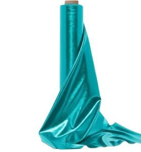 (image for) Turquoise Foil Metallic Spandex Fabric - Approximately 95 Yards On Roll
