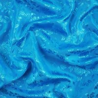 (image for) 60" Turquoise Jacquard Satin Fabric Per Yard - 100% Polyester