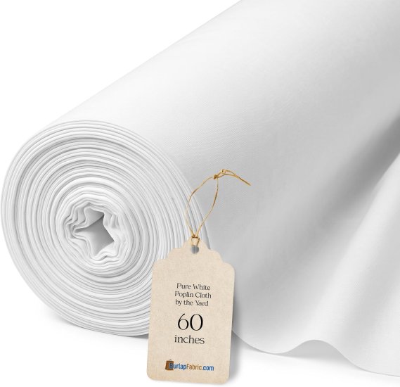 (image for) 60" White Cotton Poplin 60 Yard Roll