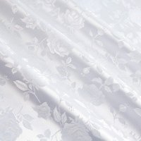 (image for) 60" White Jacquard Satin Fabric Per Yard - 100% Polyester