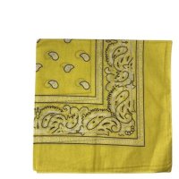 (image for) Yellow Paisley Bandana - 22" x 22" (100% cotton)
